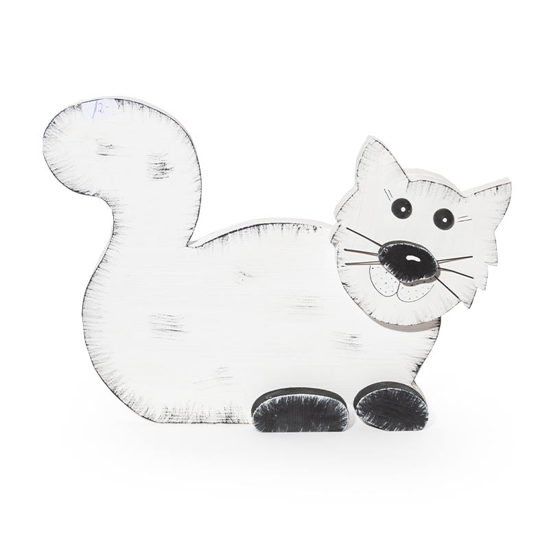 Katze liegend Weiss