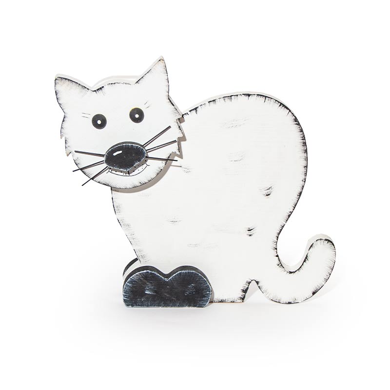 Katze sitzend Weiss
